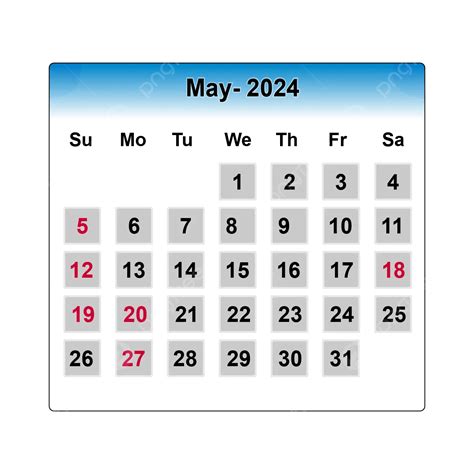 May Calender 2024