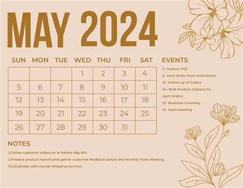 may event calendar 2024