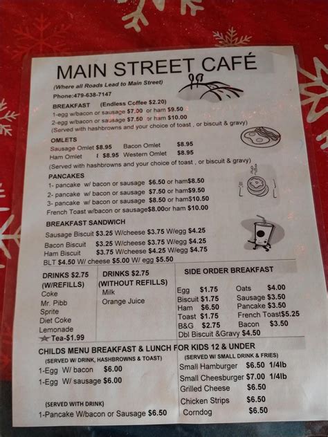 may street cafe menu