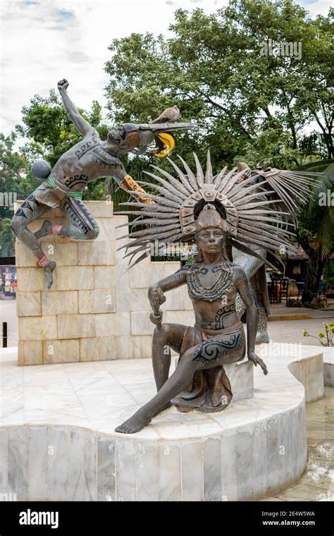 Mayan Yard Statues
