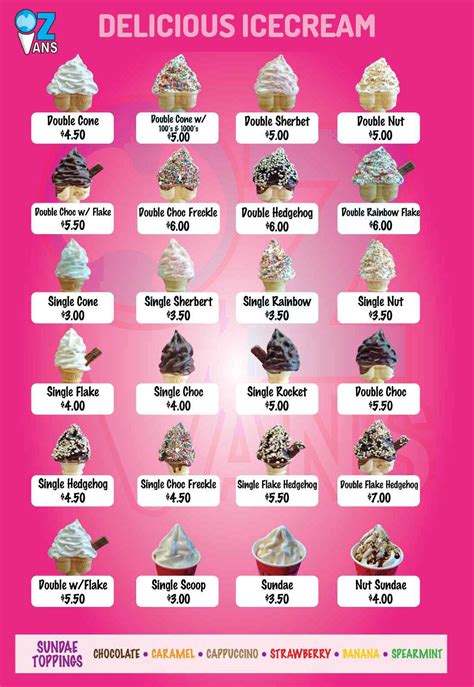 mayfield ice cream price list