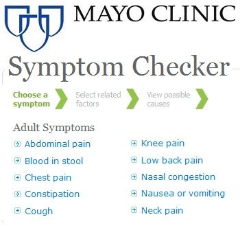 mayo clinic symptom checker