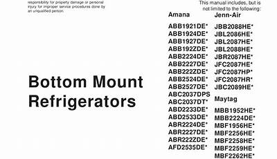 Maytag Refrigerator Bottom Freezer Manual