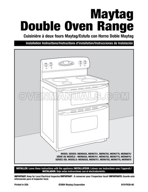 Maytag Gemini Double Oven Codes