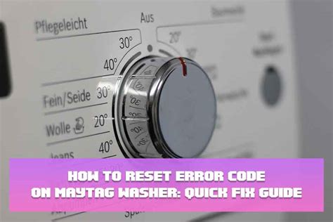 maytag reset error code