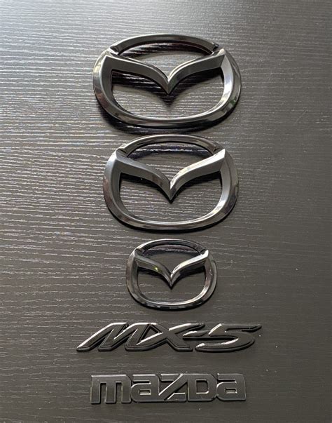 Matte Black 4 Pieces Mazda Emblems Set For Miata NC1 and