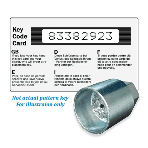 Mazda Locking Wheel Nut Key Code