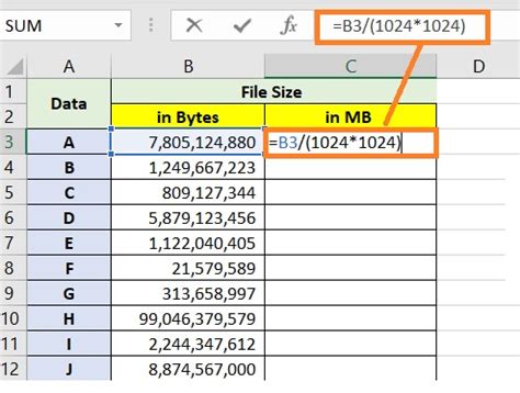 [Solved] Excel Unit Conversion (MB, GB, KB etc.) 9to5Answer