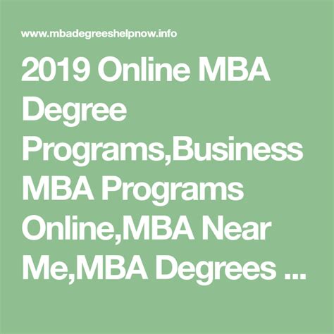 mba degree programs near me