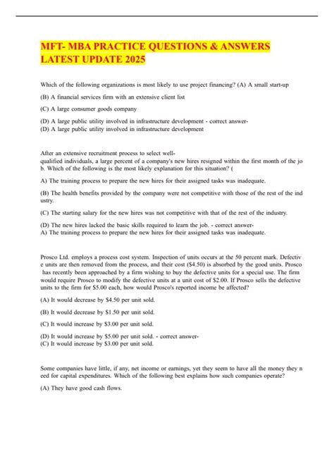 mba practice questions