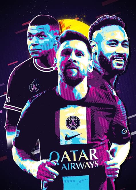 mbappe neymar messi poster