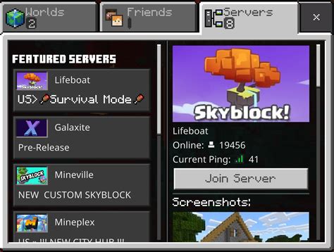 mc bedrock server list