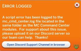 mc command center error message