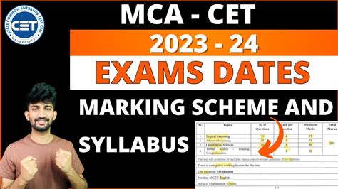 mca cet exam date of 2024