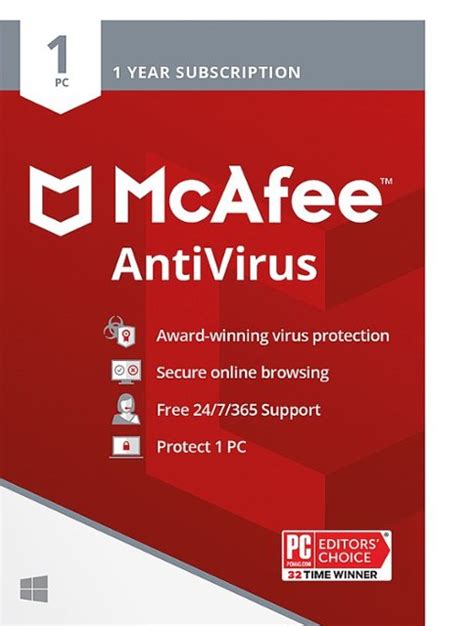 mcafee antivirus one year price