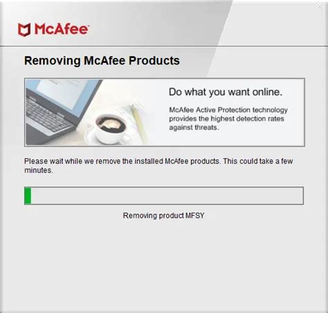 mcafee antivirus uninstall tool