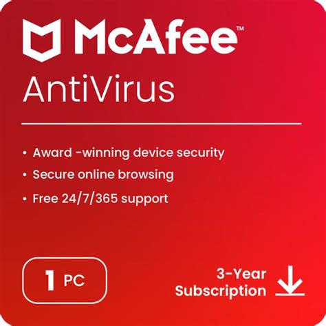 mcafee india 3 year subscription