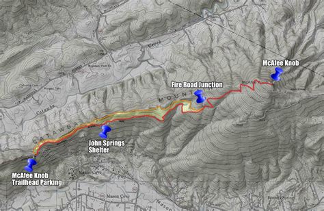 mcafee knob via appalachian trail map