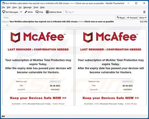 mcafee scam email uk
