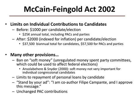 mccain feingold act summary