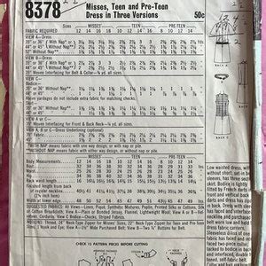 Mccalls Pattern 8378 Directions Printable