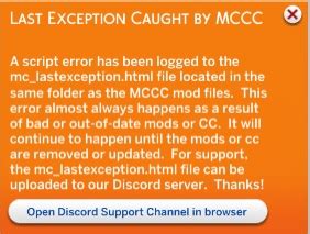 mccc last exception error