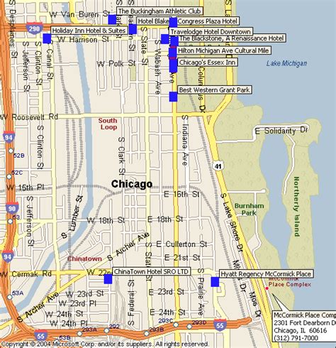mccormick place chicago hotel map