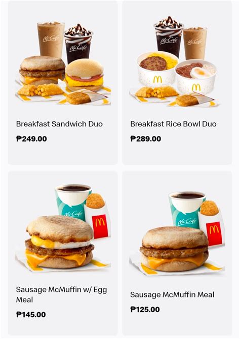 mcdonald's breakfast menu specials 2022