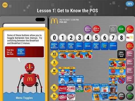 mcdonald's cashier training game pos