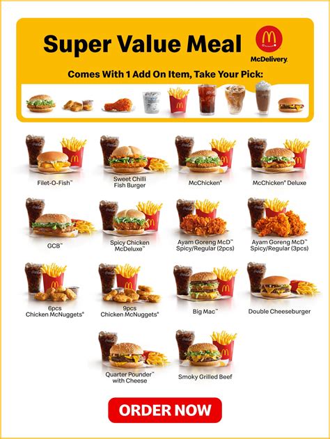 mcdonald's current menu with prices