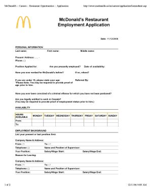 mcdonald's job application online near me