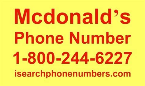 mcdonald's main phone number