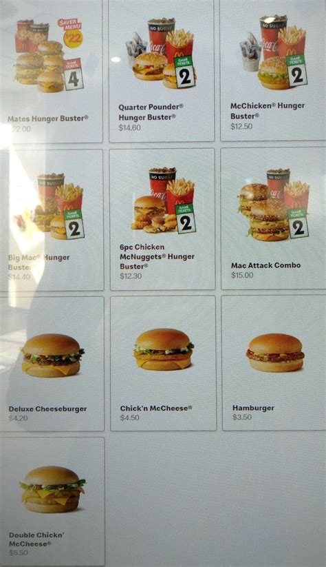 mcdonald's menu and prices nz