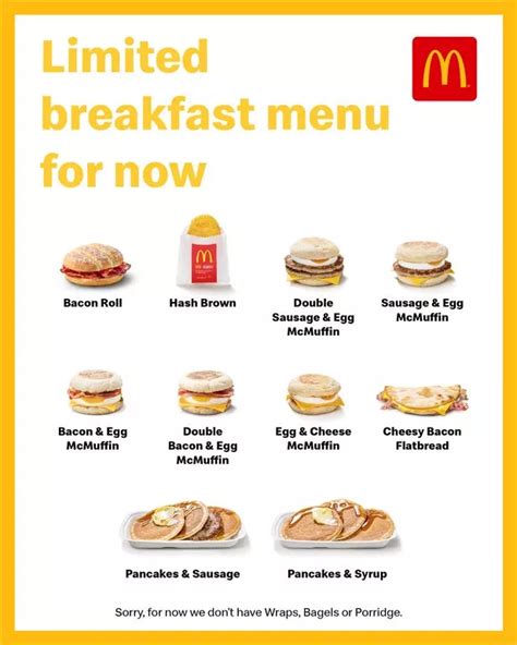 mcdonald's menu breakfast menu