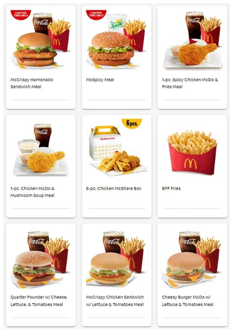 mcdonald's menu philippines prices 2023