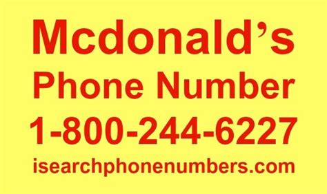 mcdonald's menu phone number