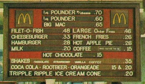 mcdonald's menu prices in 1972