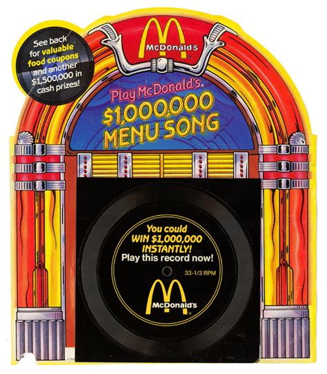 mcdonald's menu song lyrics 80s