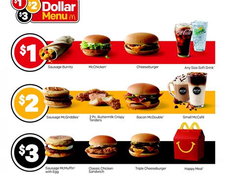 mcdonald's menu with cost