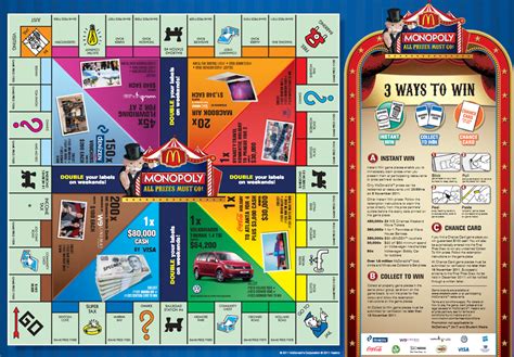 mcdonald's monopoly game board