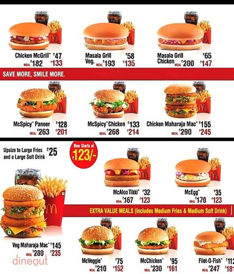 mcdonald's restaurant menu with prices