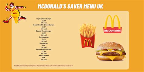mcdonald's savers menu prices uk 2023