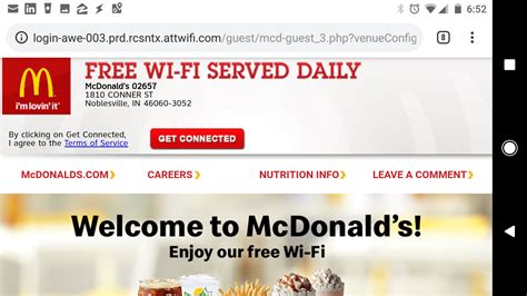 mcdonald's wifi login page