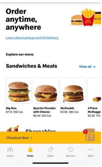 mcdonald delivery online menu