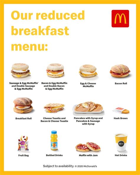 mcdonalds breakfast menu and price drop