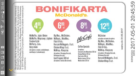 Archiwalne McDonalds, karta McGold Poznań