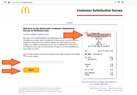 mcdvoice com survey with receipt