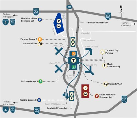 mco airport road map