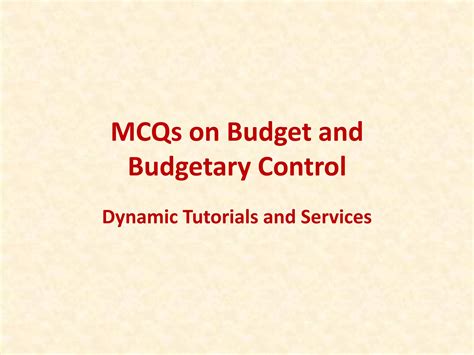 Viral Mcqs On Budgetary Control