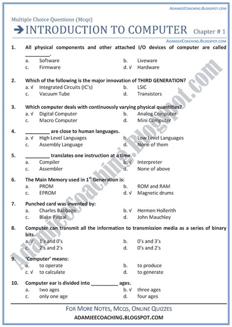 Watch Mcqs On Introduction To Computer Viral